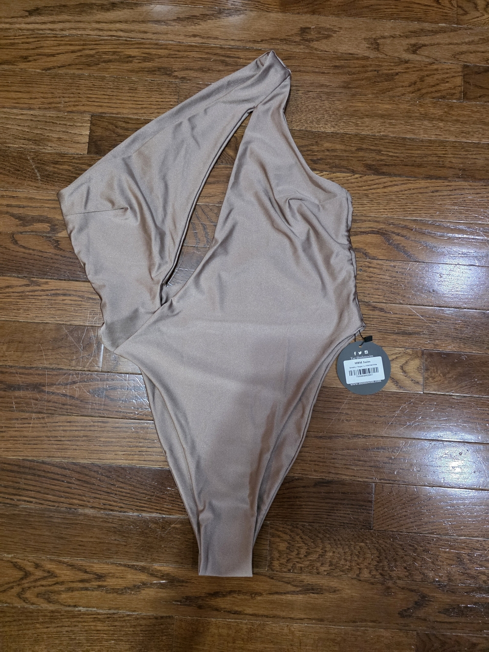 One-Shoulder Women’s One-Piece Swimsuit in Nude Taupe